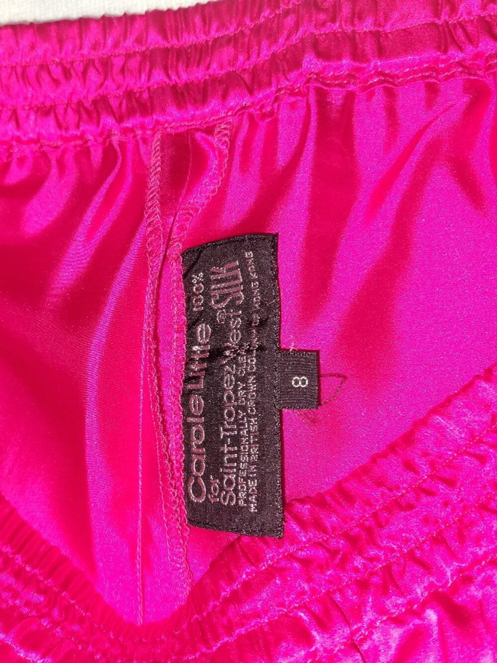 100% Silk Set Raspberry Colored Jacket & Pants with Violet Shell- Size 8 &6 - Picture 9 of 14